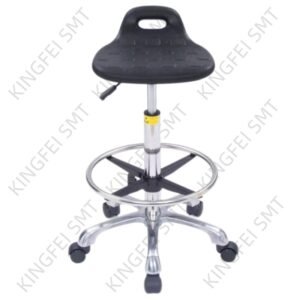 ESD anti static height adjustable stool with metal foot ring, integrated PU seat for SMT factory workshop